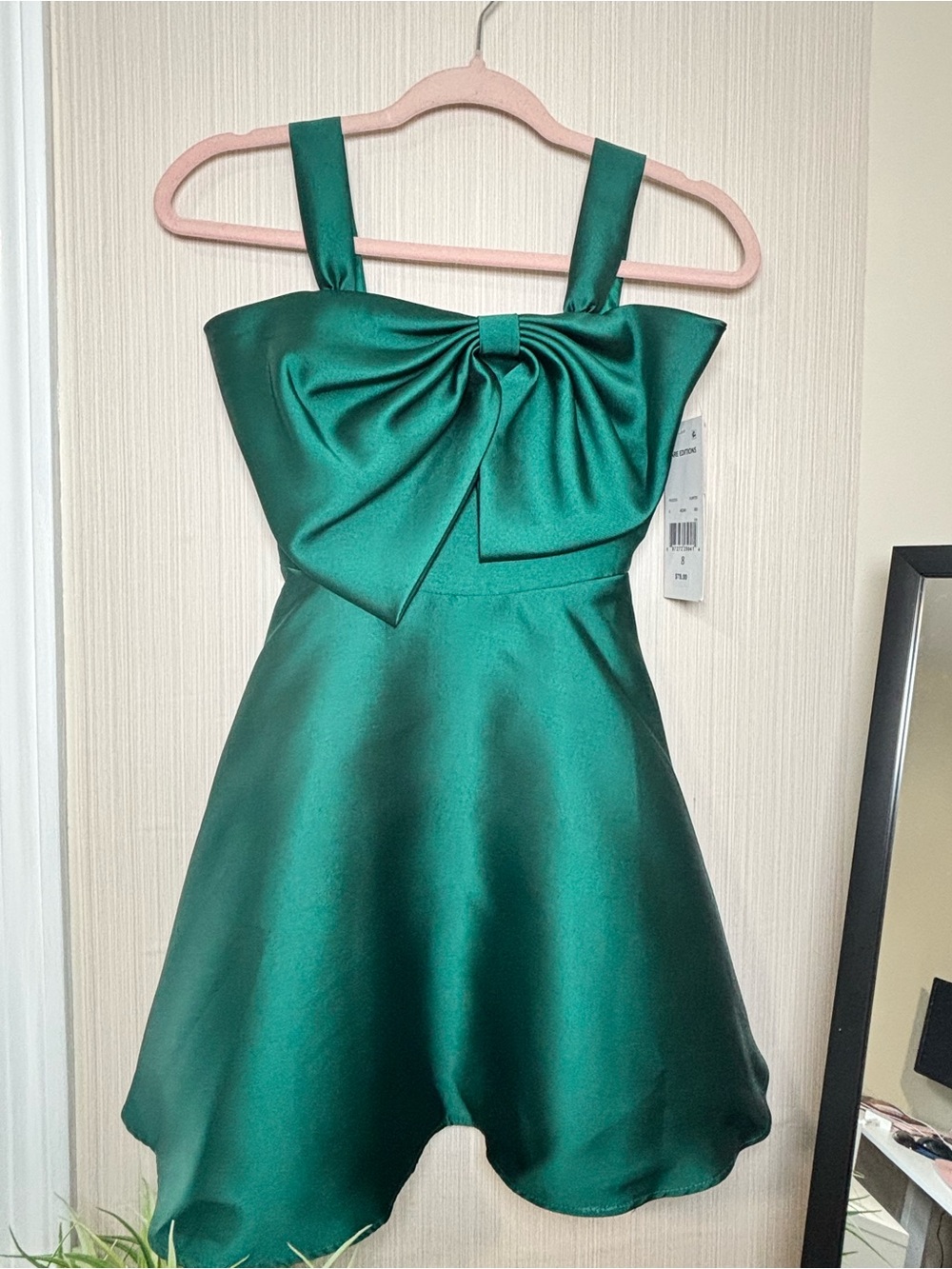 Rare Editions Girls' Asymmetrical Bow dress size 8youth